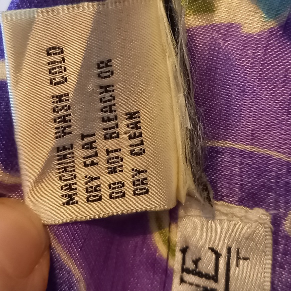 Size M 10 Selene Sport Purple & Multi Floral Sleeveless Tie Bottom Shirt - Picture 7 of 7